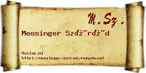Messinger Szórád névjegykártya
